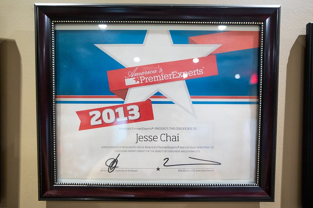 Jesse Chai - America's Premier Experts Award