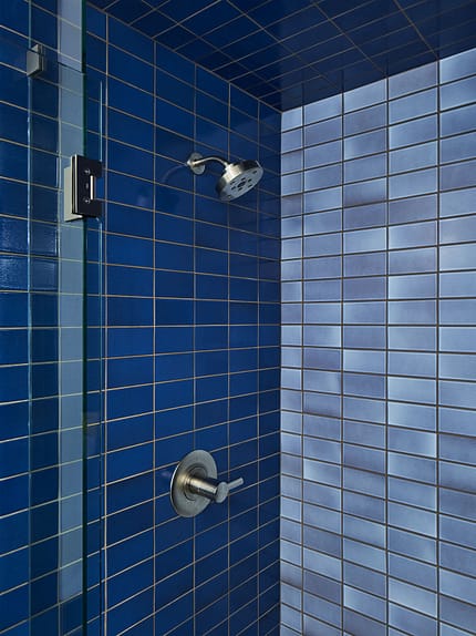 Blue Shower - Bathroom Remodel
