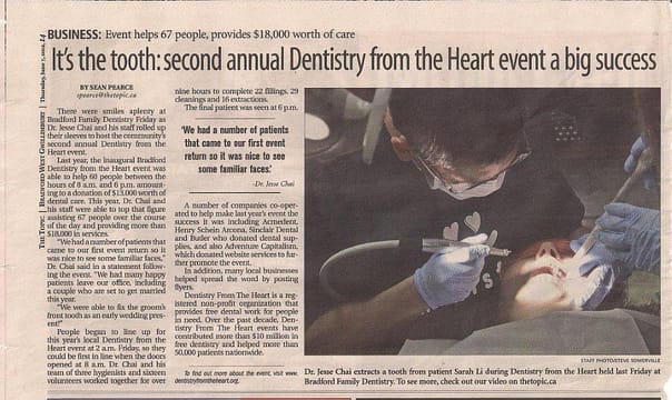 Dentist in Bradford helps less fortunate with free dental: It's the tooth: second annual Dentistry from the Heart event a big success | The Topic